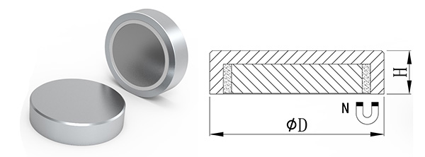 Neodymium Pot Magnet Flat