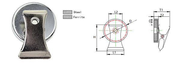 Ferrite Pot Magnets with Clip in Different Colors