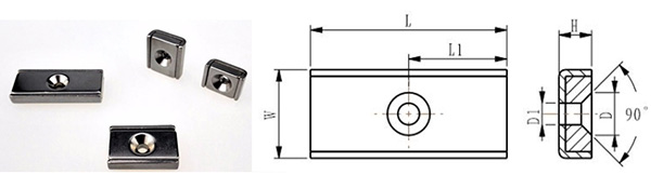 Neodymium Countersunk Channel Magnets