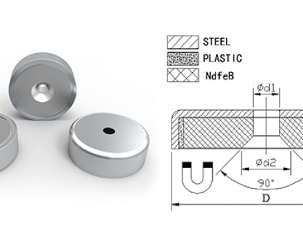 Neodymium Pot Magnet with Countersink