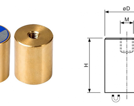 Neodymium Bi-Pole Magnets with Internal thread