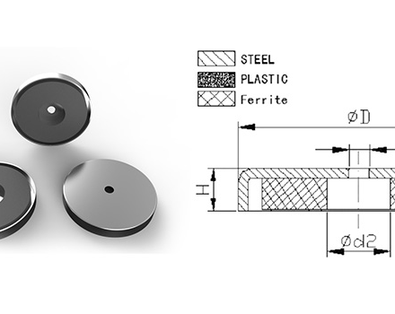 Ferrite Round Base Magnet with Borehole