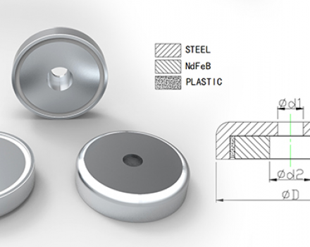 Neodymium Pot Magnet with Through Hole