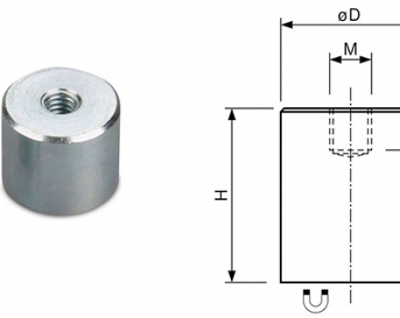 Neodymium Deep Pot Holding Magnets with Internal thread